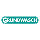 Immagine marchio logotipo Grundwasch (impianti lavanderie industriali). Storico marchio progettato da Leopoldo Zaffalon e Andrea Carnieletto fondatori dell'agenzia pubblicitaria Holbein & Partners di Treviso.
