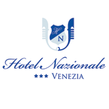 Immagine marchio logotipo Hotel Nazionale Venezia. Progetto Grafico di marchio e Brand identity a cura dell'Agenzia Pubblicitaria Holbein & P. di Treviso (Veneto).