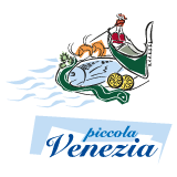 Immagine marchio Piccola Venezia. - Bisata coi Amoi - specialità slow food della casa (realizzazione marchio e depliant) - Comunicazione pubblicitaria Holbein & Partners TV