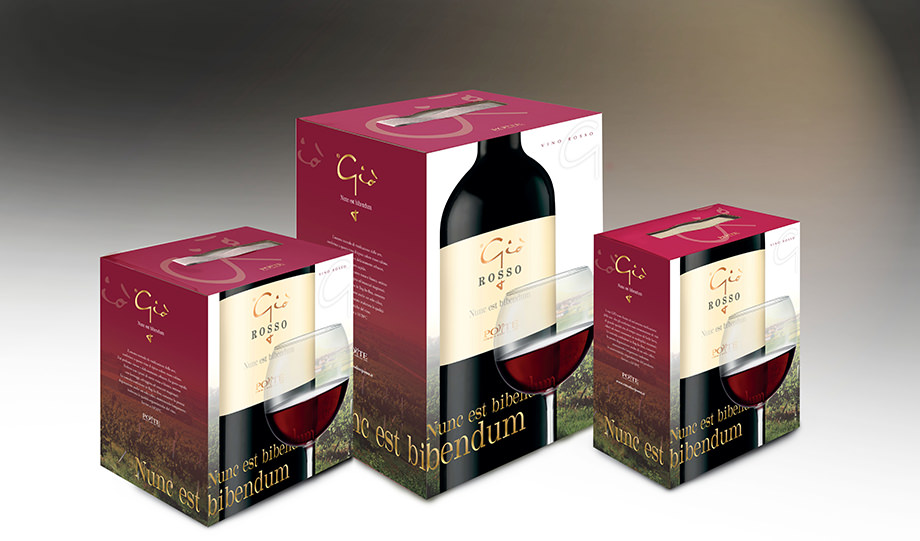 packaging tre formati box vino rosso